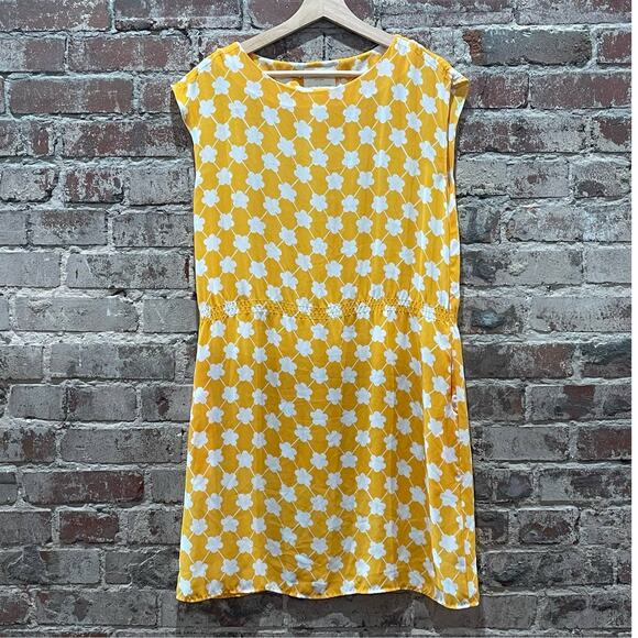 kate spade Dresses & Skirts - Kate Spade Gold and White Floral Silk Dress Size 2